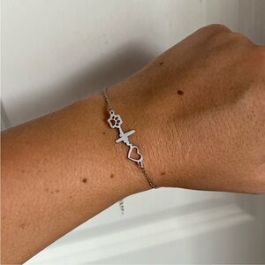 Paw Print Heartbeat Bracelet dog cat